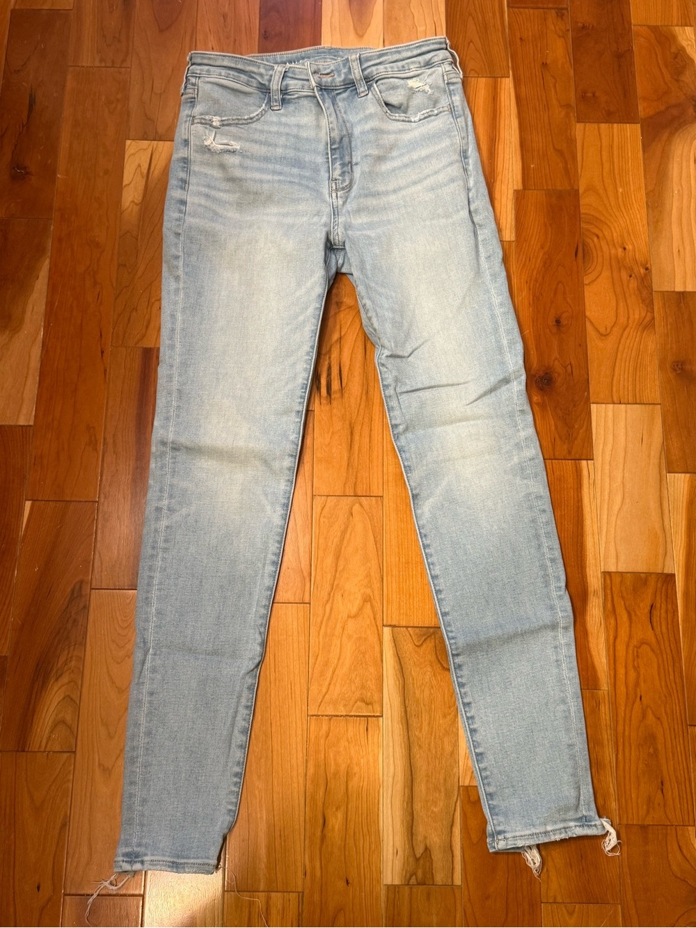 American Eagle Light Wash High-Rise Jeggings 8 Long
